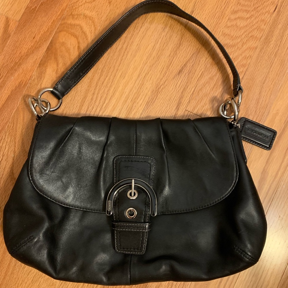 Coach Black Leather Shoulder Bag